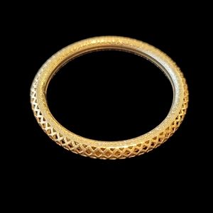 Vintage Gold Toned Geometric Bangle.
